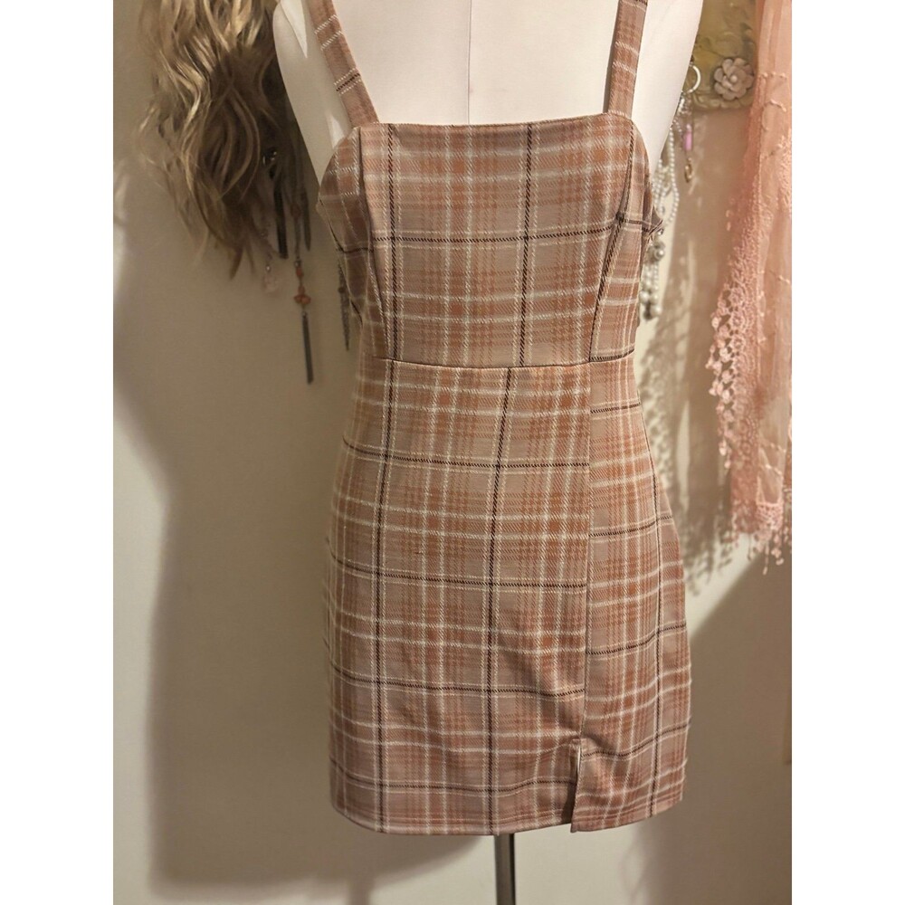 No Comment Plaid Sleeveless Mini Dress